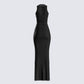 Rosario Black Mesh Maxi Dress