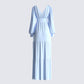 Louise Baby Blue Tiered Maxi Dress