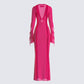 Florence Magenta Mesh Maxi Dress
