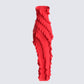Blanche Red Mesh Ruffle Maxi Dress