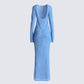 Oren Blue Sweater Knit Dress