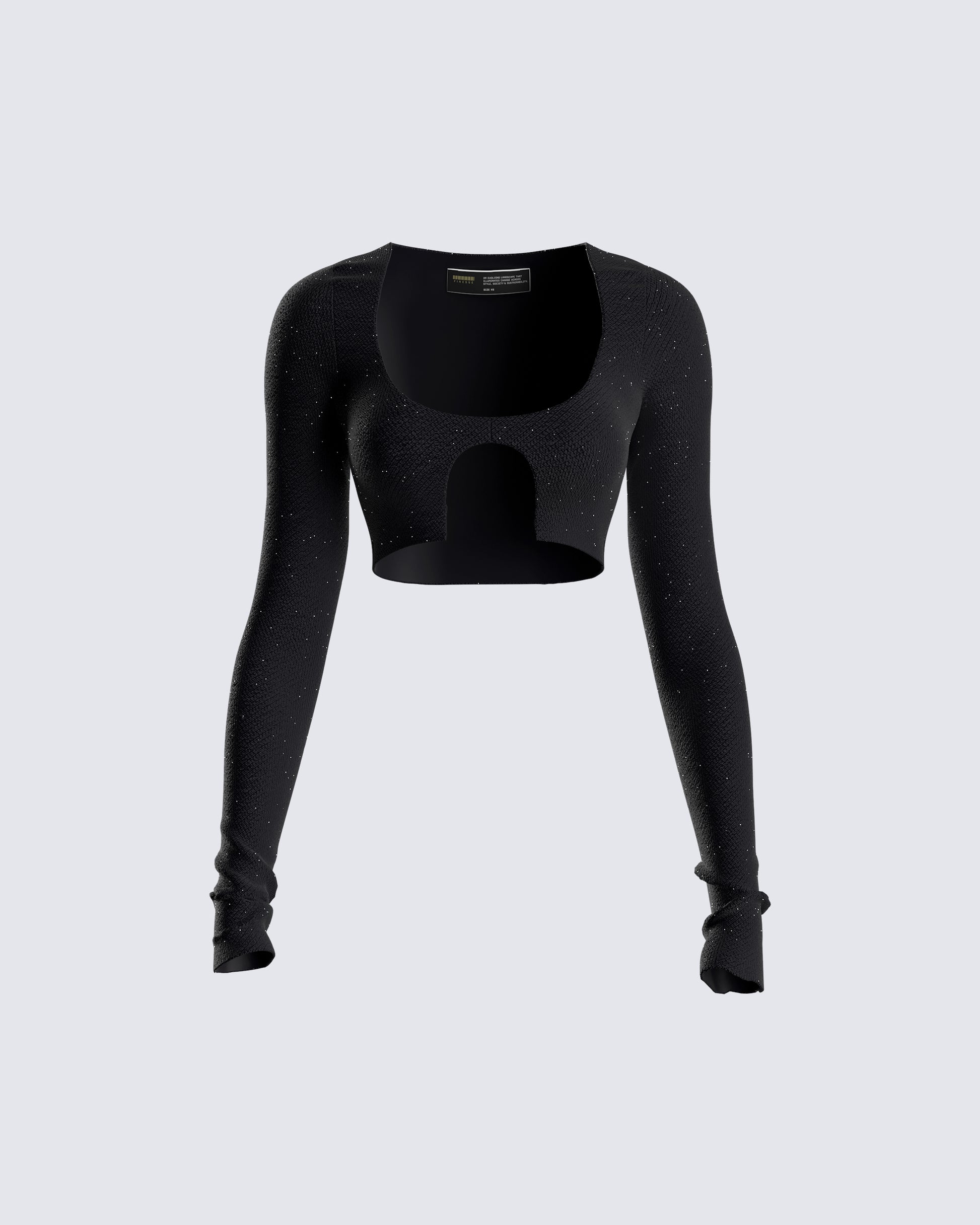 Christina Shimmer Knit Cropped Top 3d product front