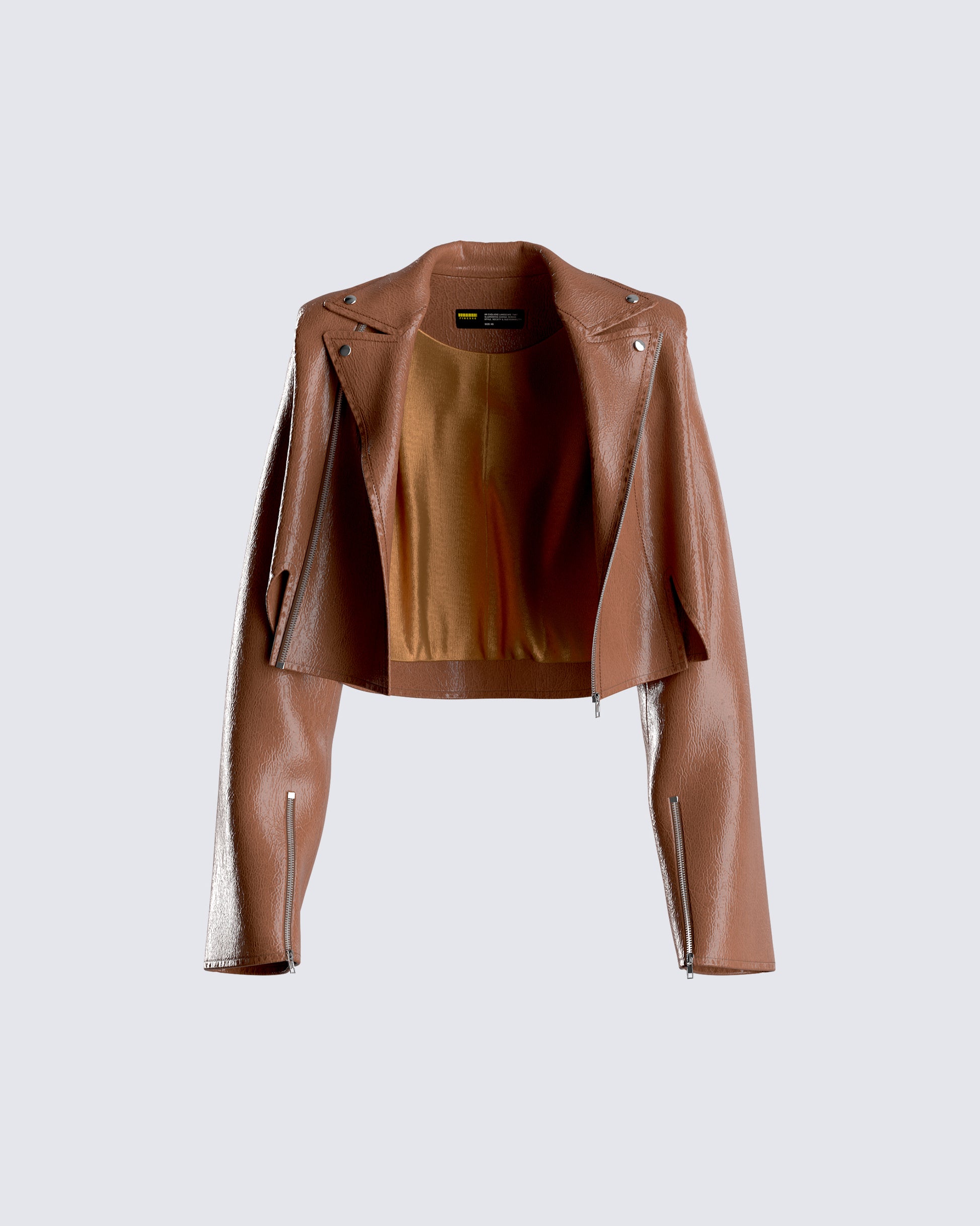 Ronny Brown Vegan Leather Jacket 3d product front
