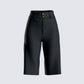 Birna Black Crepe Bermuda Shorts 3d product front