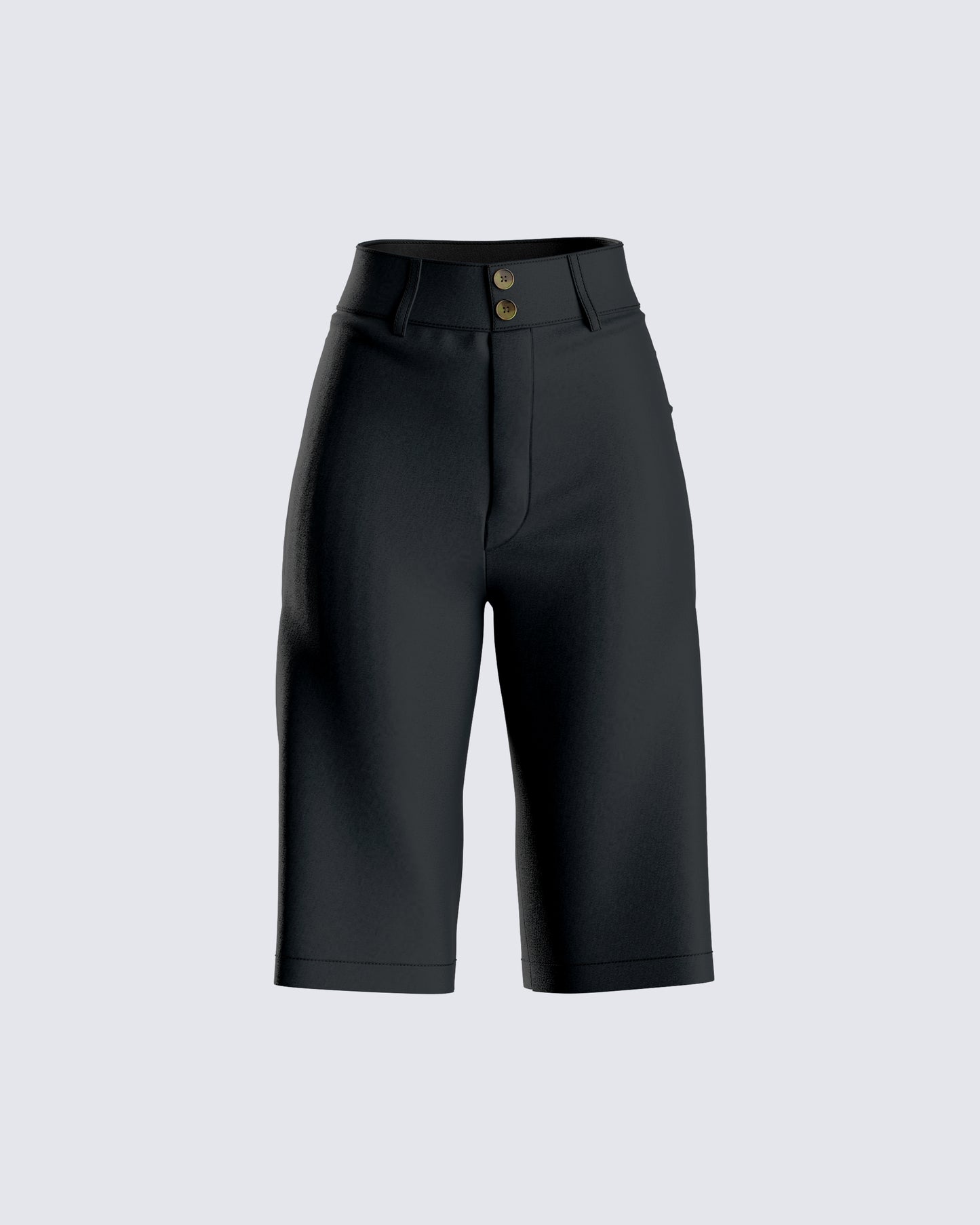 Birna Black Crepe Bermuda Shorts 3d product front