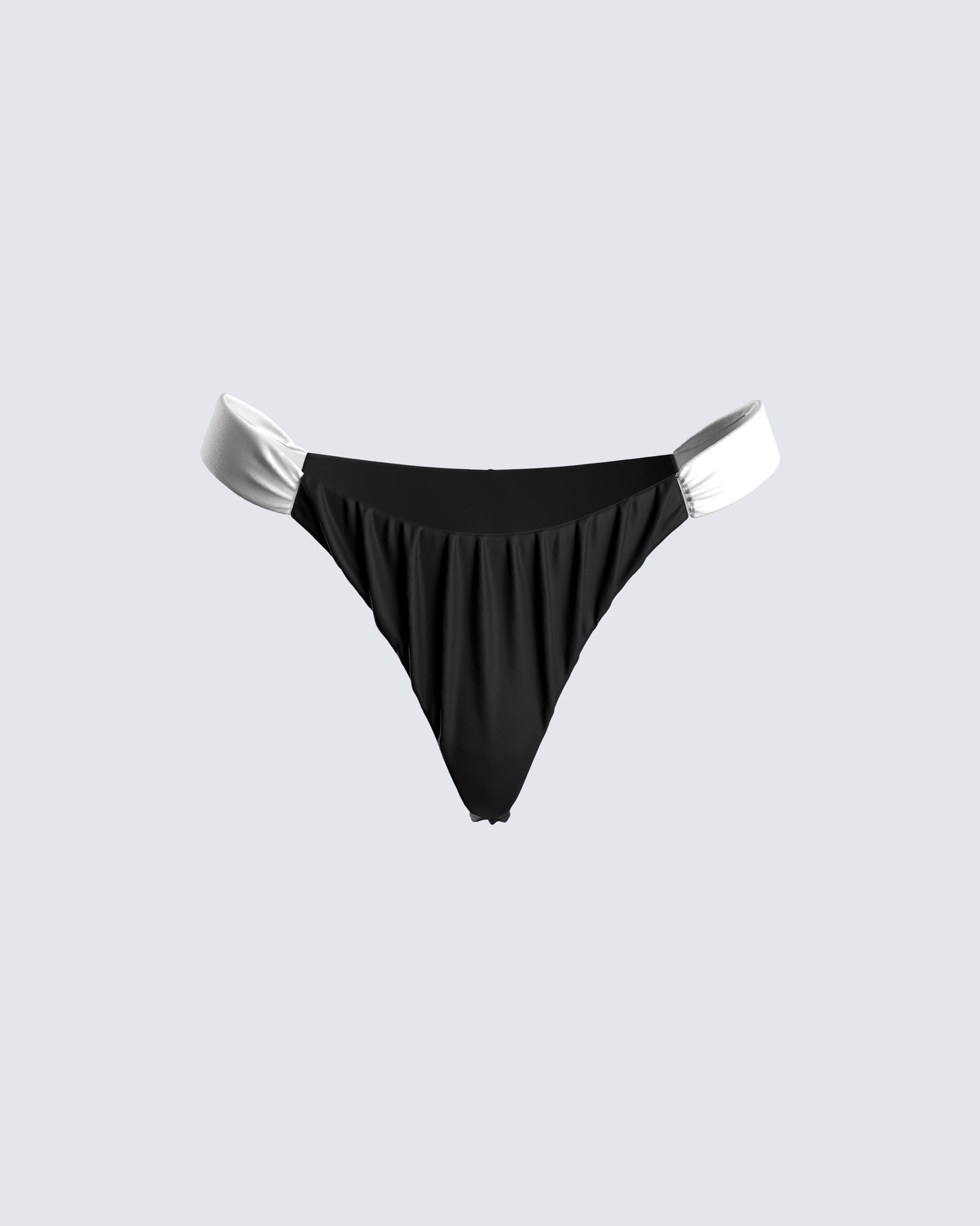 Taika Black Shirred Bikini Bottom product front