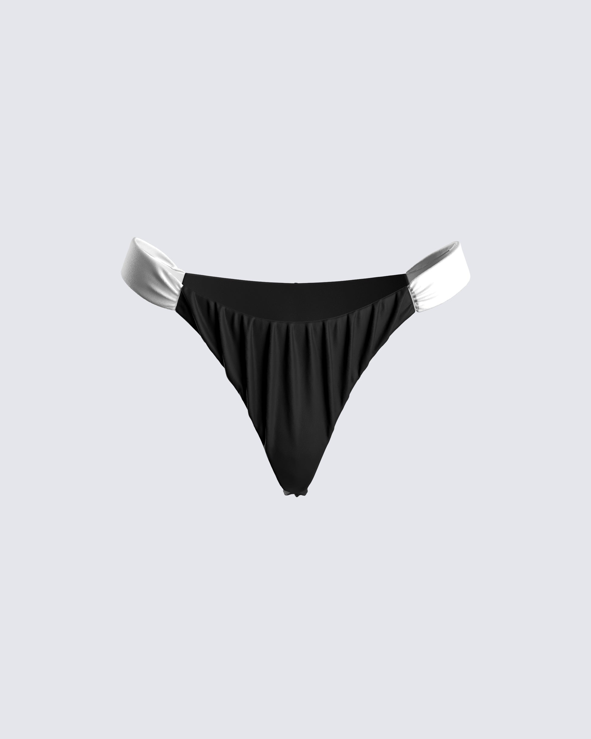 Taika Black Shirred Bikini Bottom product front