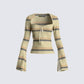 Iona Green Sweater Knit Top 3d product front