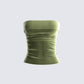 Ayla Olive Green Velvet Tube Top 3d product front