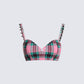 Amanda Multi Plaid Crop Top 3d product front