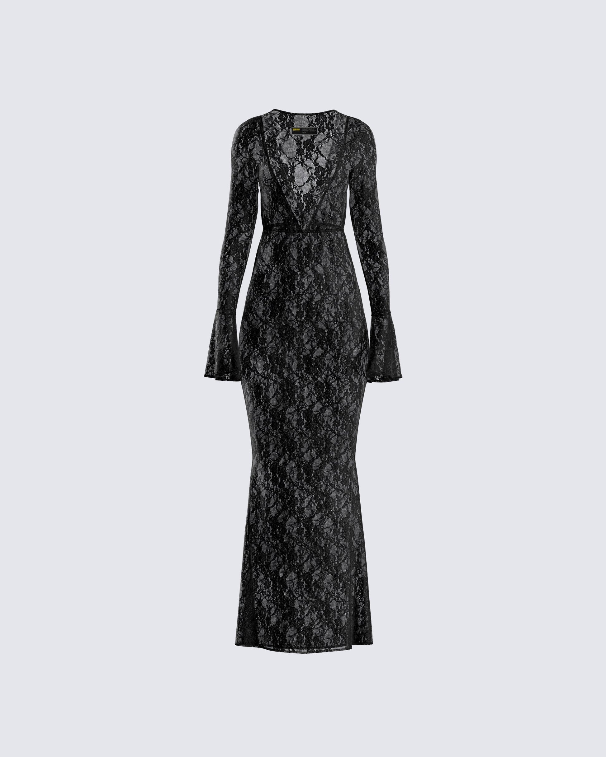 Lilith Black Lace Maxi Dress product front