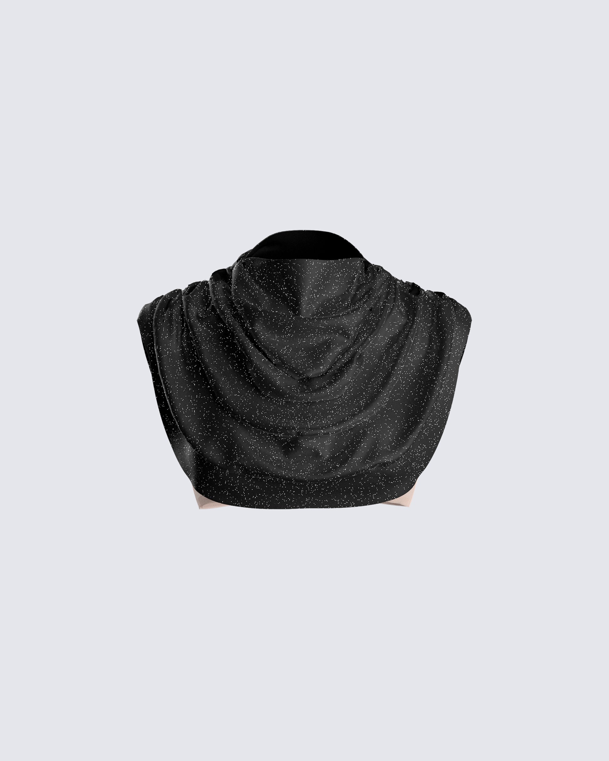 Whitney Black Shimmer Crop Top 3d product front