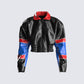 Atlas Black Vegan Leather Jacket 3d product front
