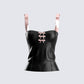 Novo Black Vegan Leather Top 3d product front