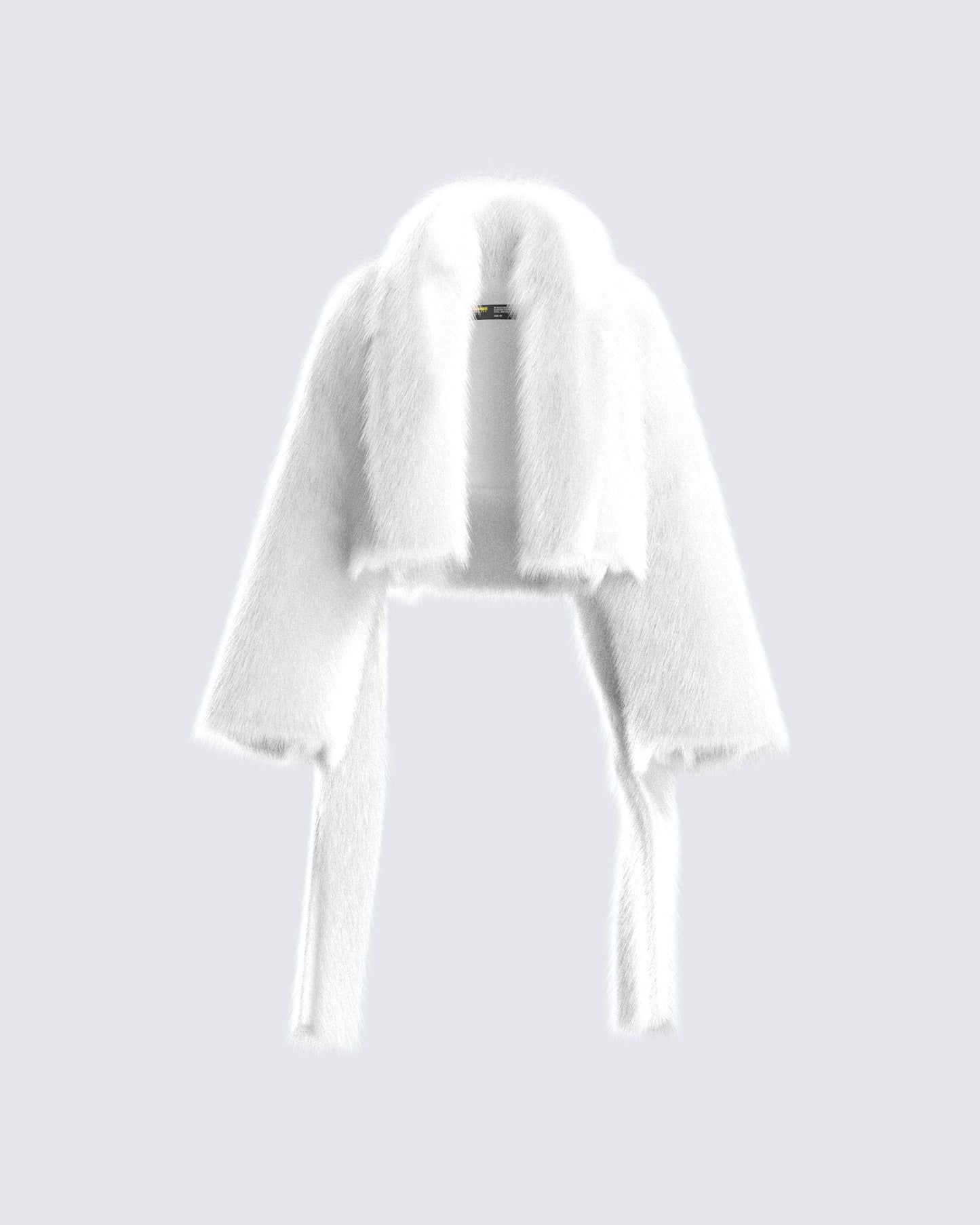 Hollis White Vegan Fur Coat product front