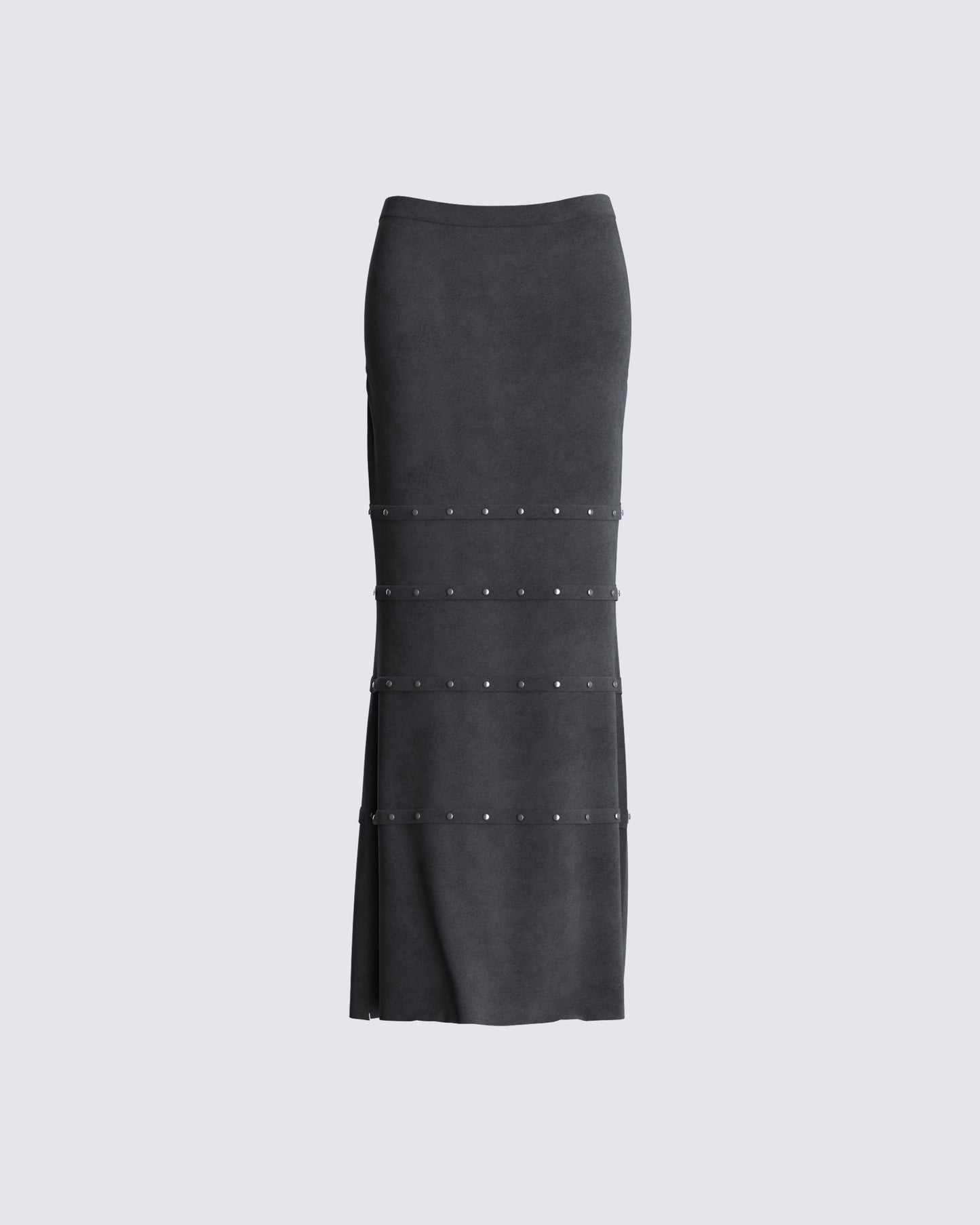 Ravi Grey Vegan Suede Maxi Skirt 3d product front