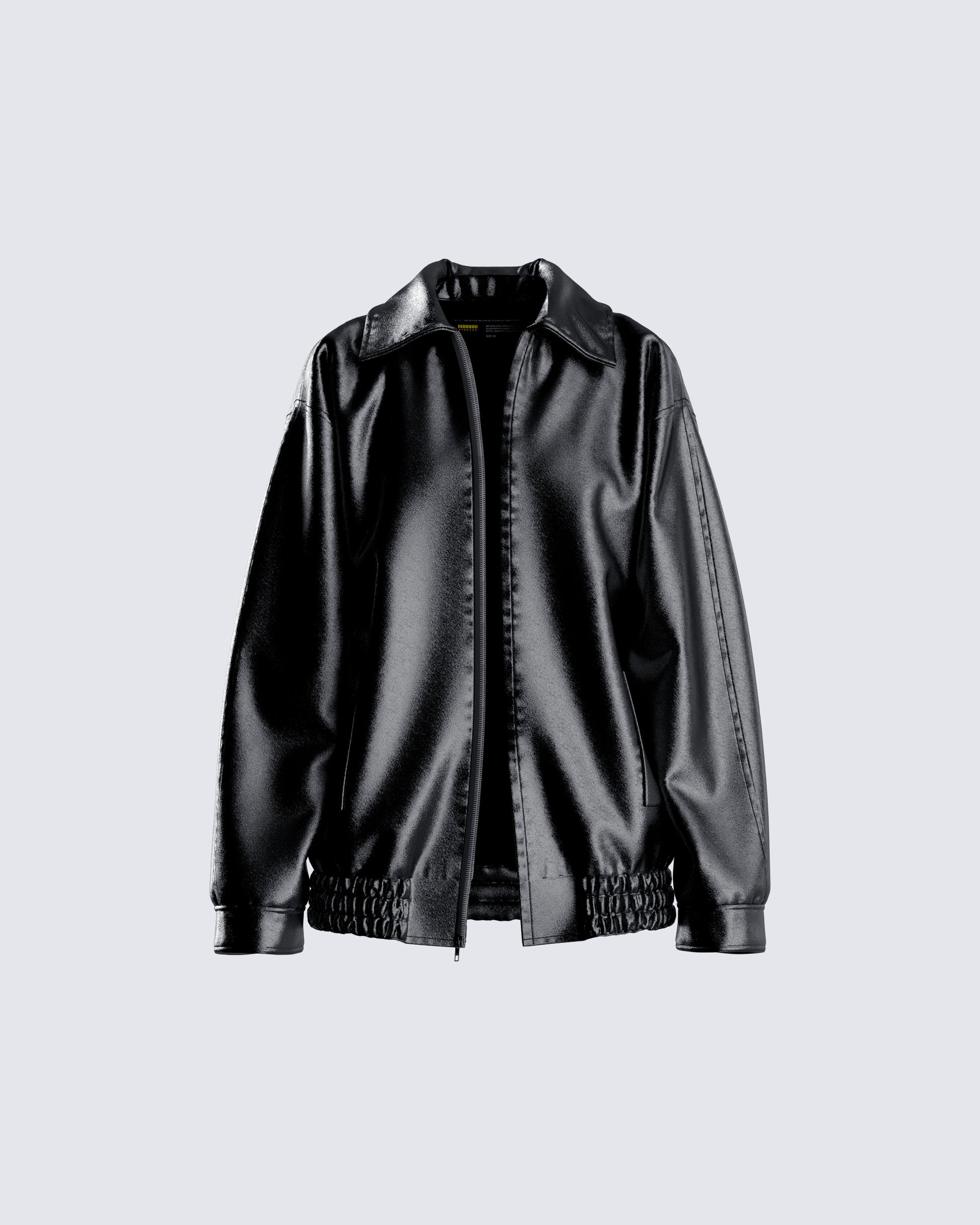 Danny Black Vegan Leather Jacket 3d product front