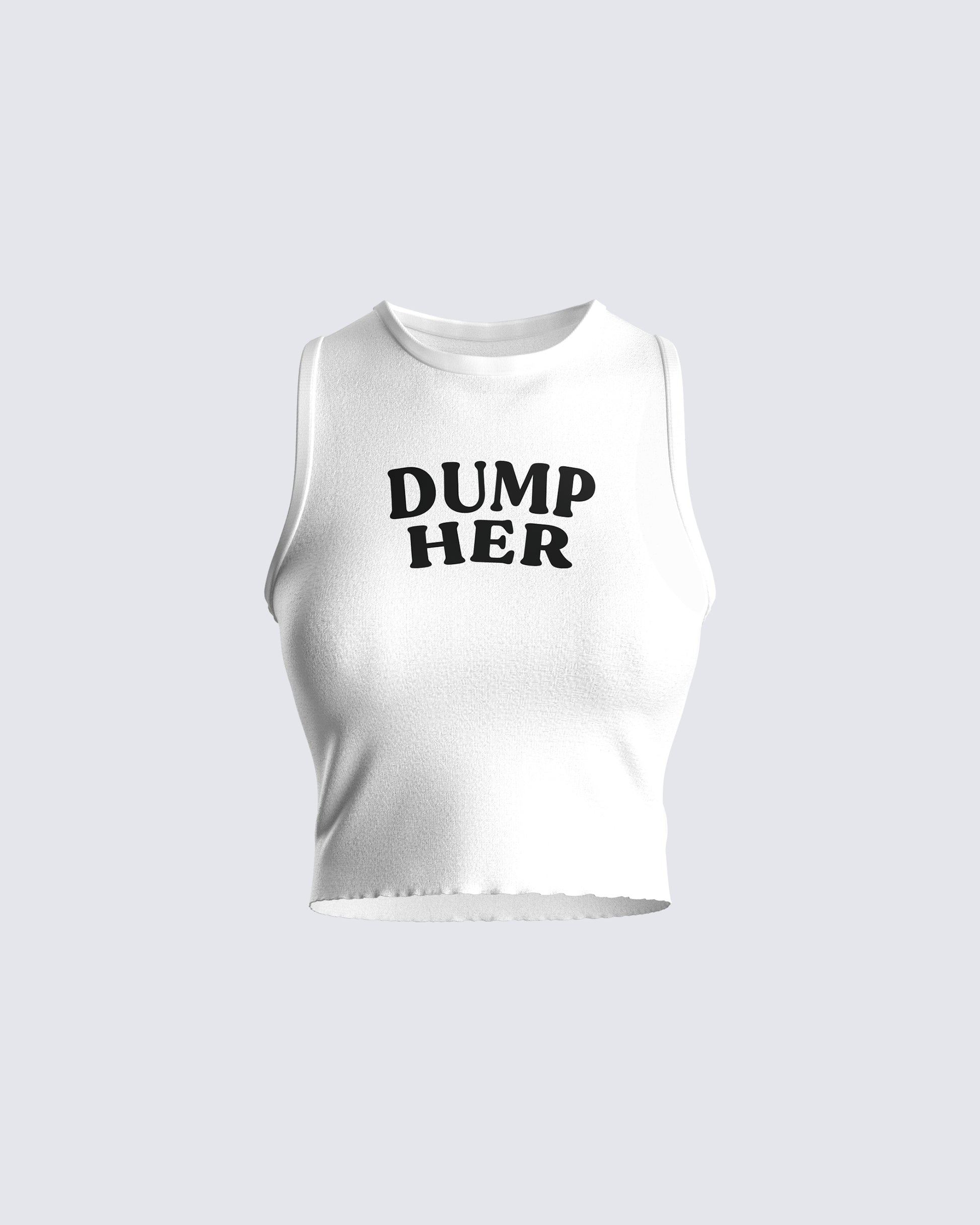 Larkyn White Rib Graphic Tank Top 3d product front