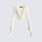 Maeve Ivory Lace Ruffle Top 3d product front