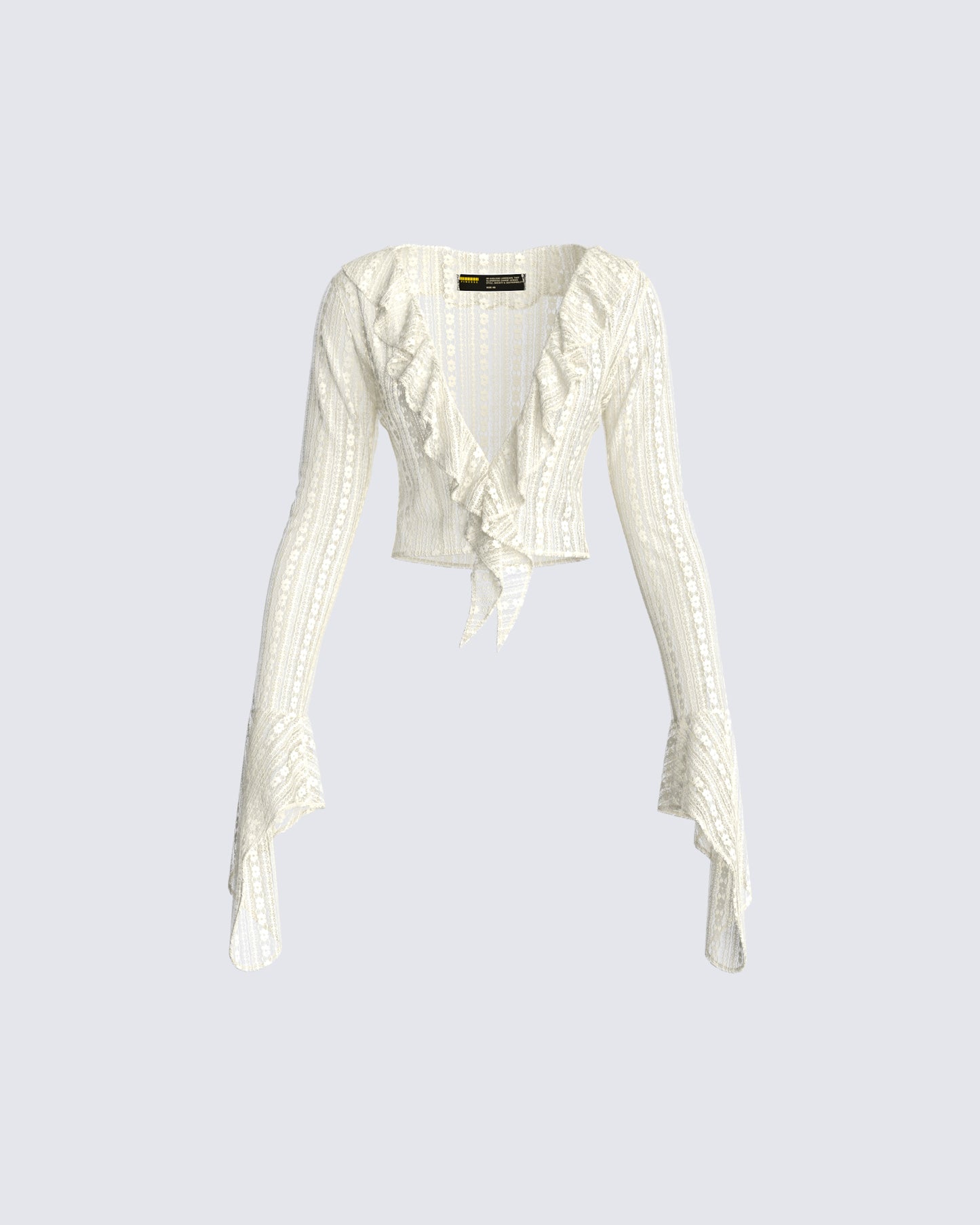 Maeve Ivory Lace Ruffle Top 3d product front
