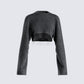 Josephine Grey Crystal Sweater Top 3d product front