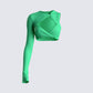 Domino Green Jersey Asymmetric Top 3d product front
