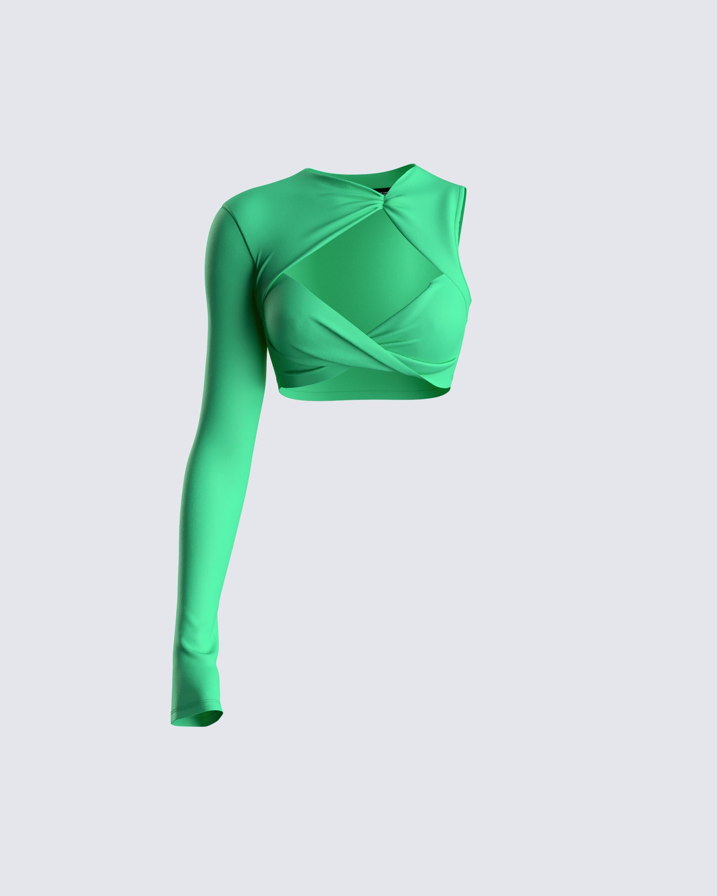 Domino Green Jersey Asymmetric Top 3d product front