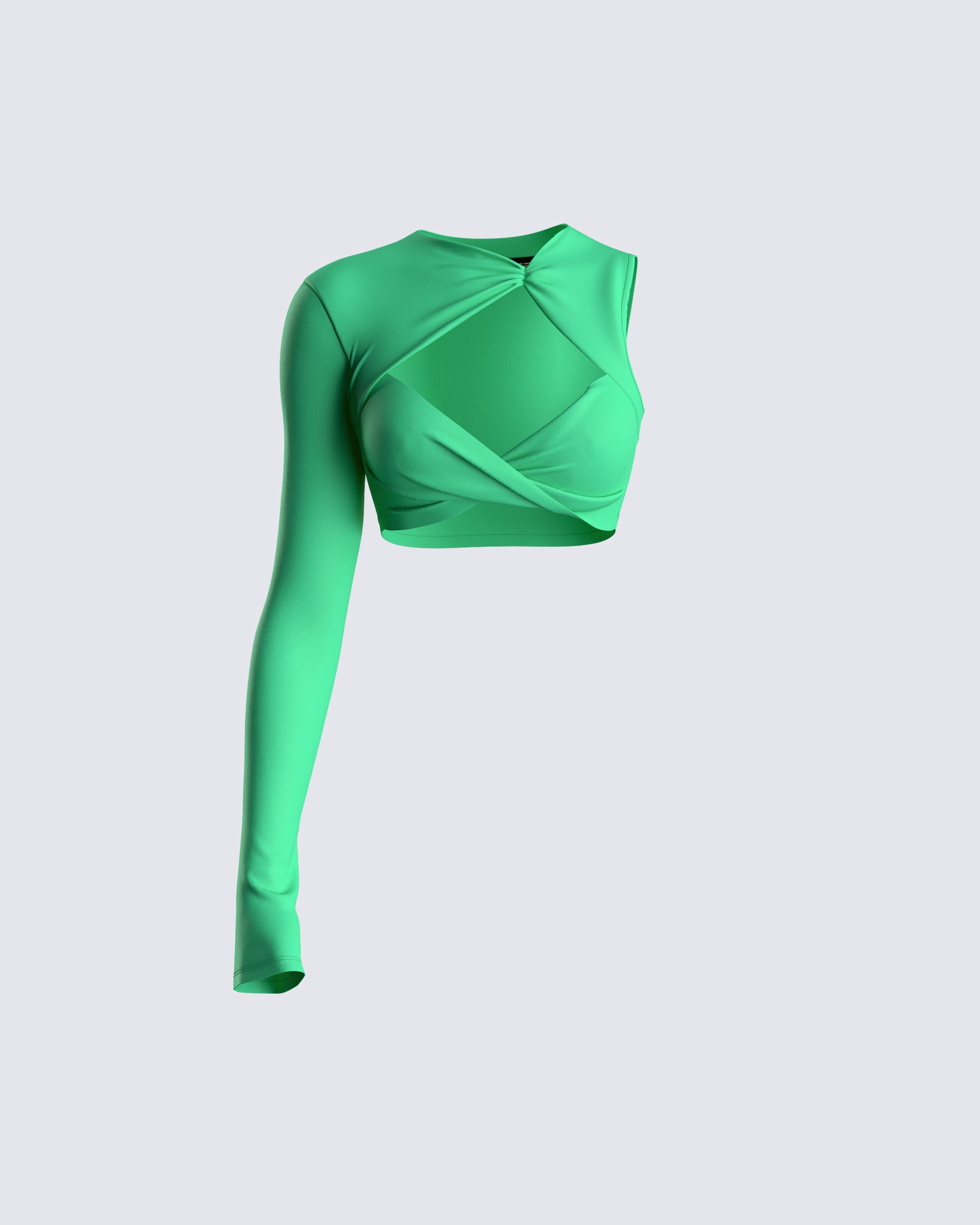 Domino Green Jersey Asymmetric Top 3d product front