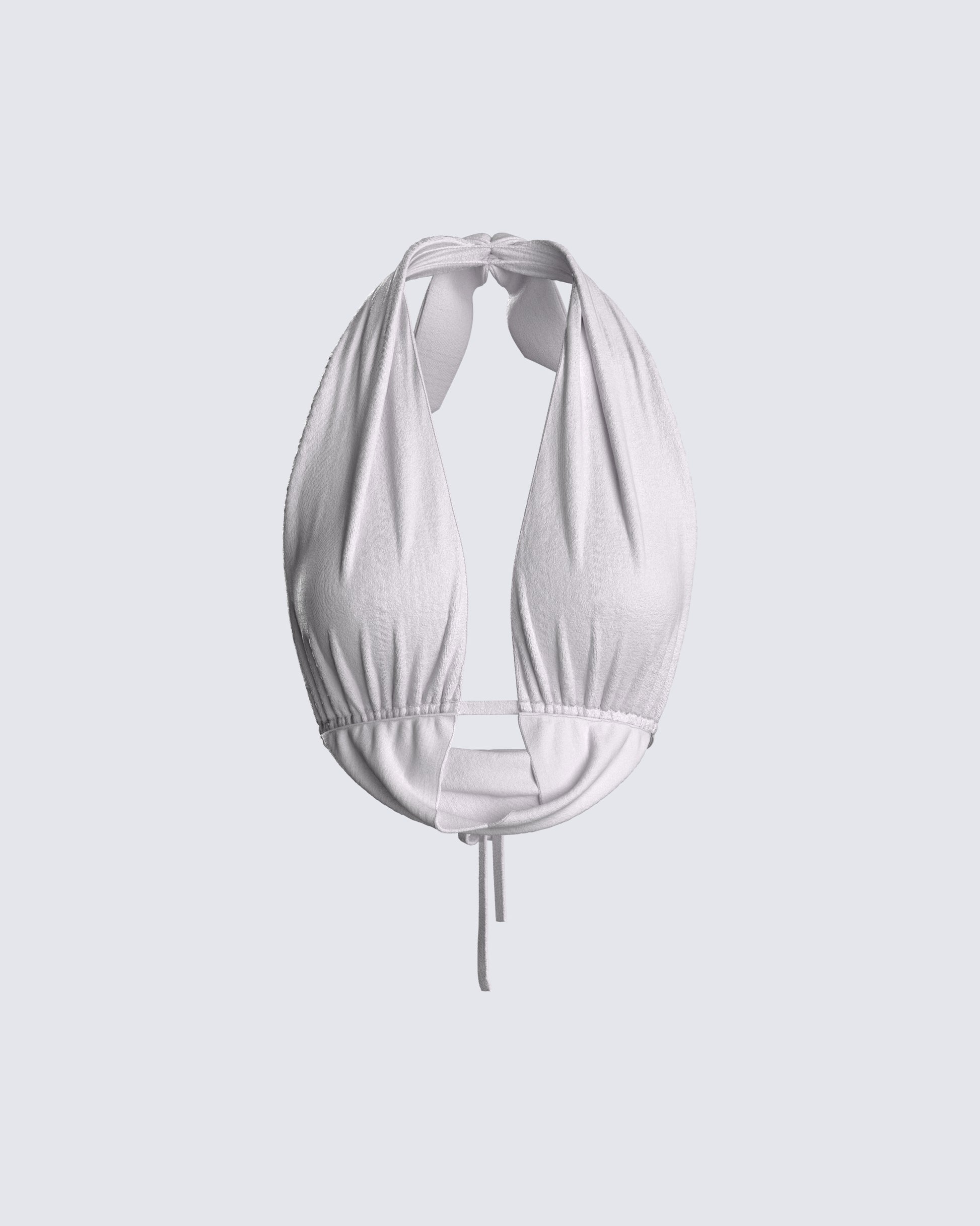 Lourdes Grey Jersey Halter Top 3d product front