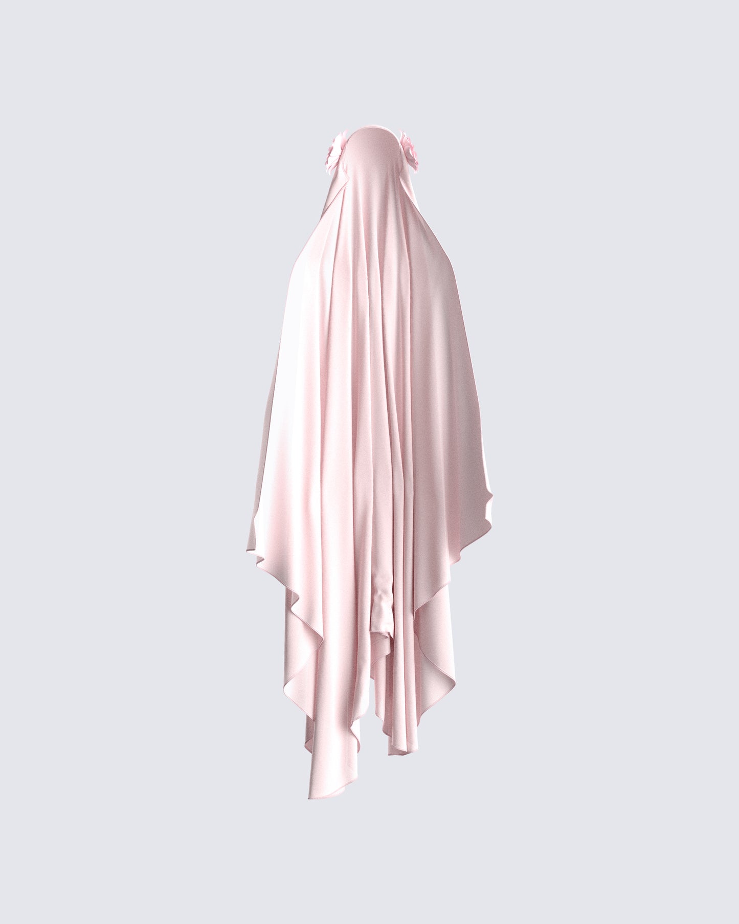 Angie Pink Floral Veil 3d product front