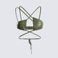Nadir Olive Vegan Leather Tie Top 3d product front