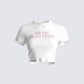 Suvi White Rhinestone Cropped Top 3d product front