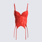 Kenna Red Satin Corset Top 3d product front