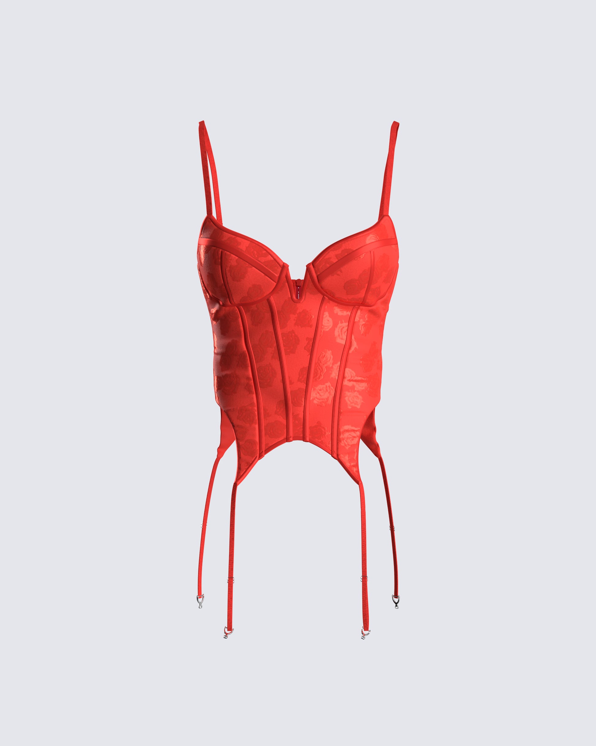 Kenna Red Satin Corset Top 3d product front