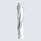 Pia White Vegan Leather Belt Pant