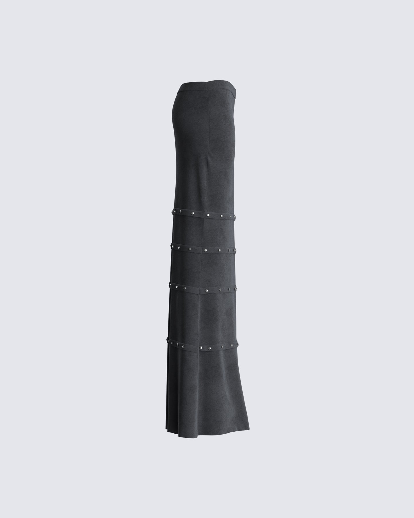 Ravi Grey Vegan Suede Maxi Skirt