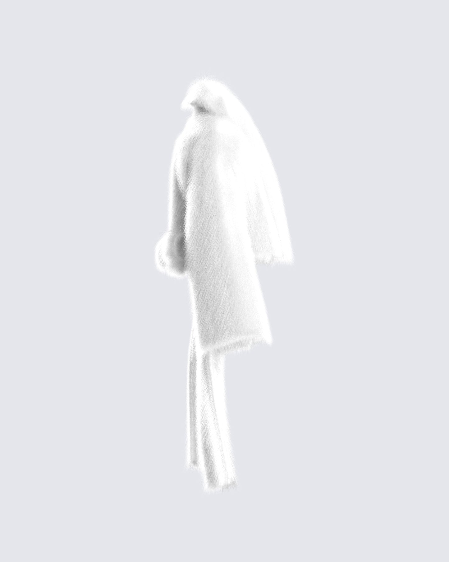 Hollis White Vegan Fur Coat