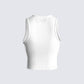 Larkyn White Rib Graphic Tank Top