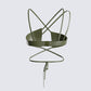 Nadir Olive Vegan Leather Tie Top