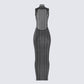 Zeal Black Mesh Bodycon Maxi Dress