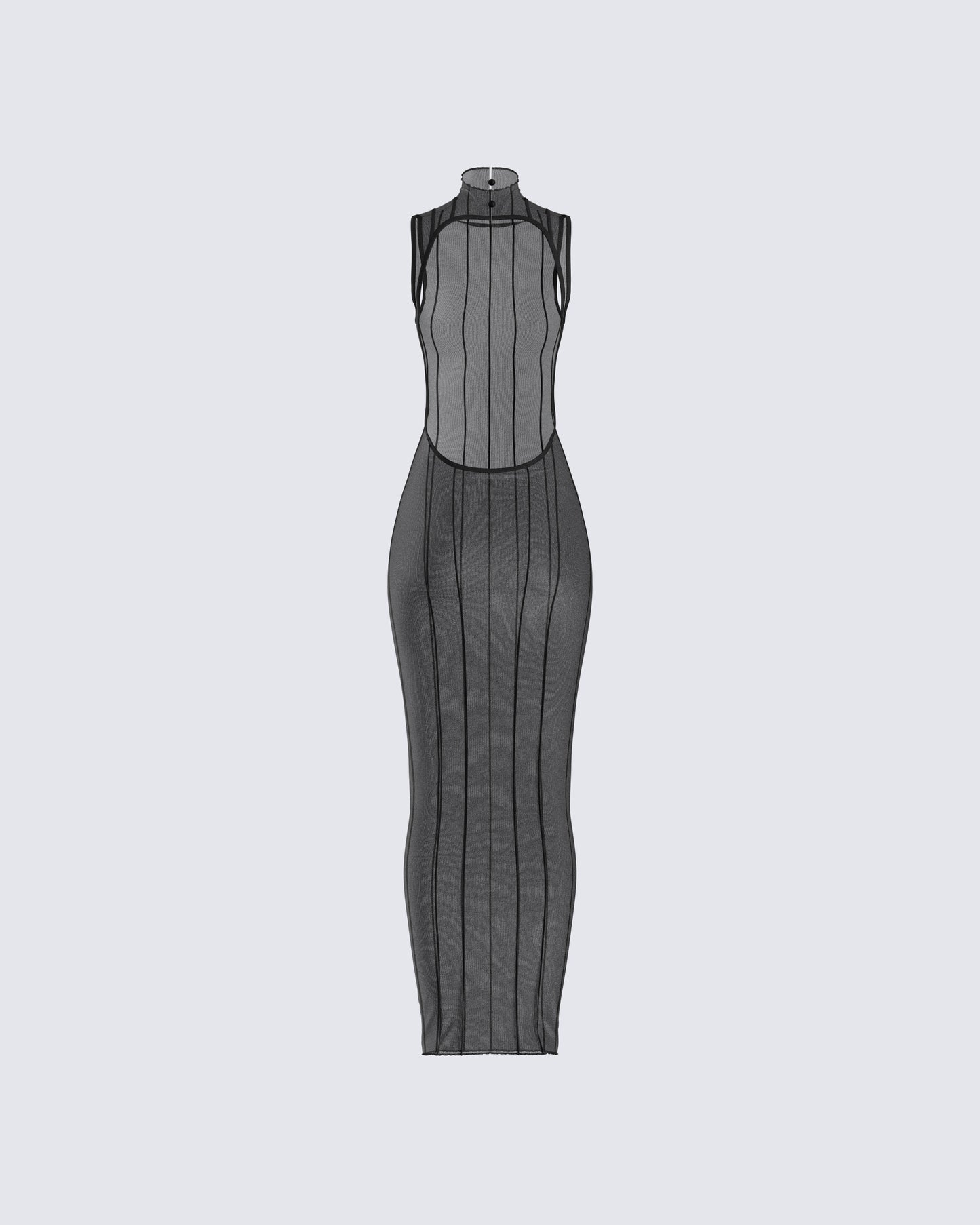 Zeal Black Mesh Bodycon Maxi Dress