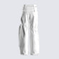 Pia White Vegan Leather Belt Pant