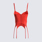 Kenna Red Satin Corset Top