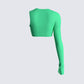 Domino Green Jersey Asymmetric Top