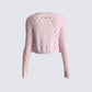 Celine Pink Pattern Knit Cardigan