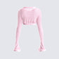 Senga Pink Cropped Sweater Top