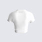 Suvi White Rhinestone Cropped Top