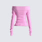 Lorraine Pink Sweater Knit Top