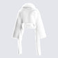 Hollis White Vegan Fur Coat