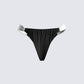 Taika Black Shirred Bikini Bottom